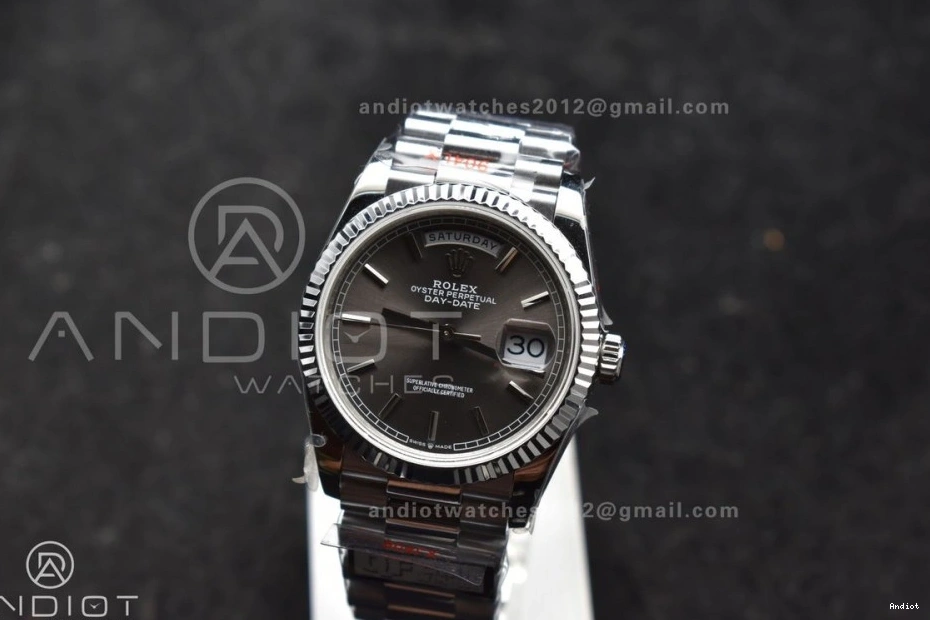 vr3255 36 Edition Grey Dial SS Bracelet 904L Weight) on QF Steel (Gain DayDate V5 President Best 0315